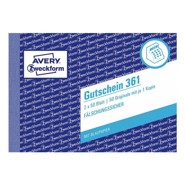 Avery Zweckform Formularbuch »Gutschein« gelb, 14.8x10.5 cm