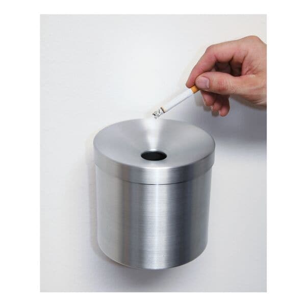 SZ Metall Wand-Aschenbecher silber, 15 cm