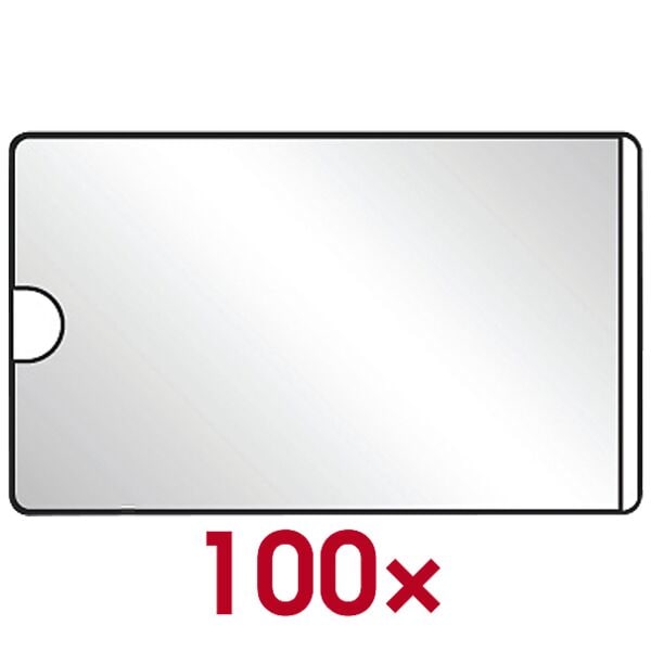 Probeco 100 Selbstklebende Visitenkartenhüllen 95x60 mm transparent, 9.5x6 cm