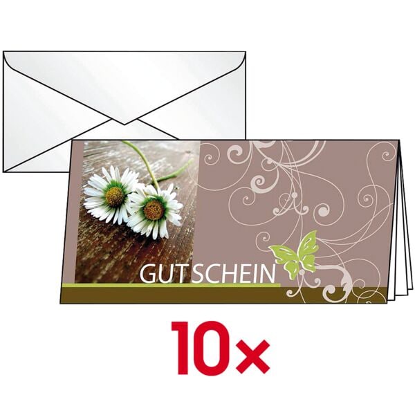 Sigel Gutschein-Karten »Favourite« mit Umschlag DC402 braun, 22x11 cm