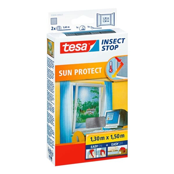 tesa Fliegengitter »Sun Protect« 55806 für Fenster grau, 130x150 cm
