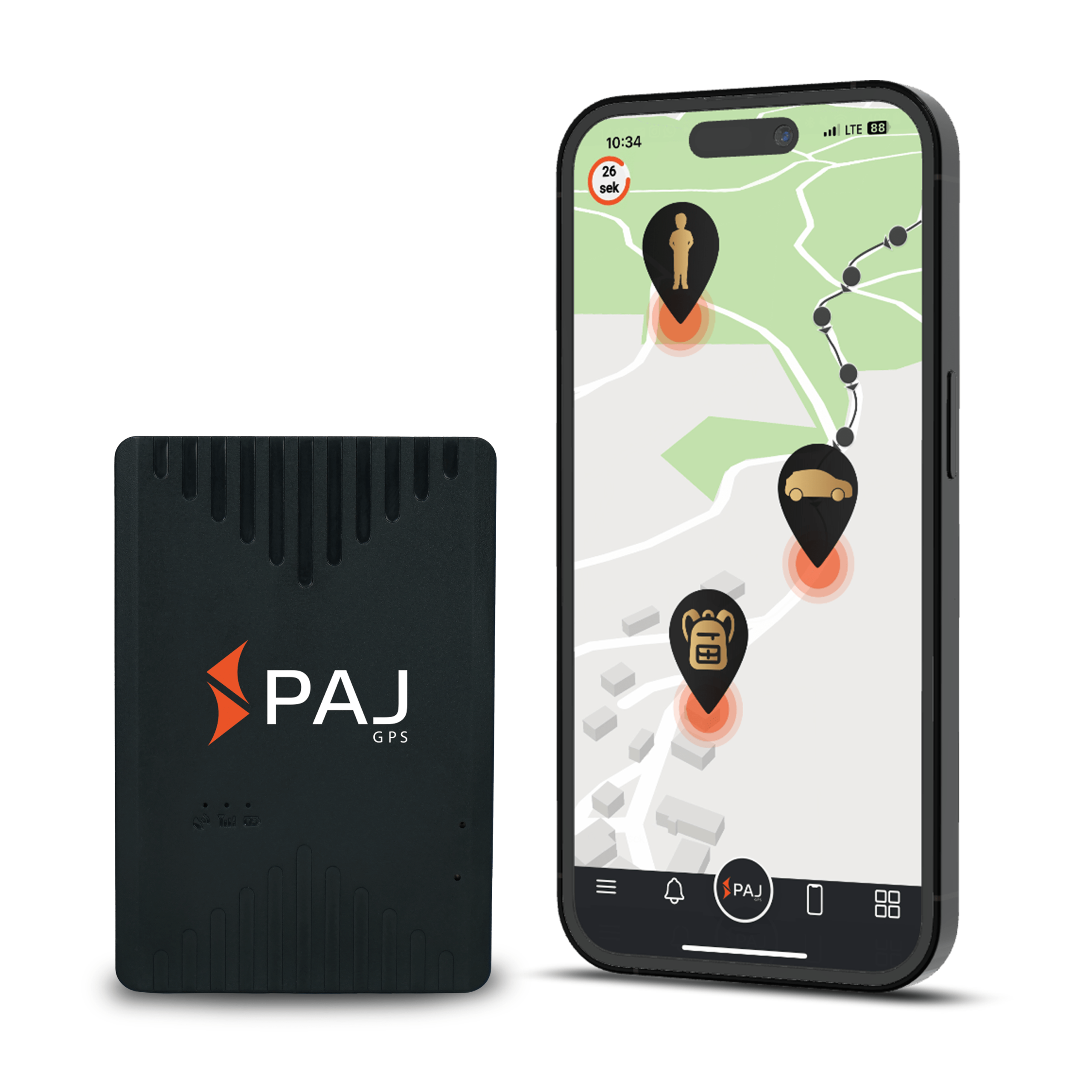 GPS Tracker COMPACT Finder 4G von PAJ GPS. Handlich, leicht und vielseitig einsetzbar