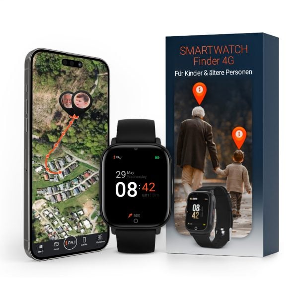 PAJ GPS Smartwatch – Sicherheit & Ortung für Kinder & Senioren in Echtzeit | 4G GPS Uhr mit SOS-Notruf, Kamera, Blutdruck- & Aktivitätstracker