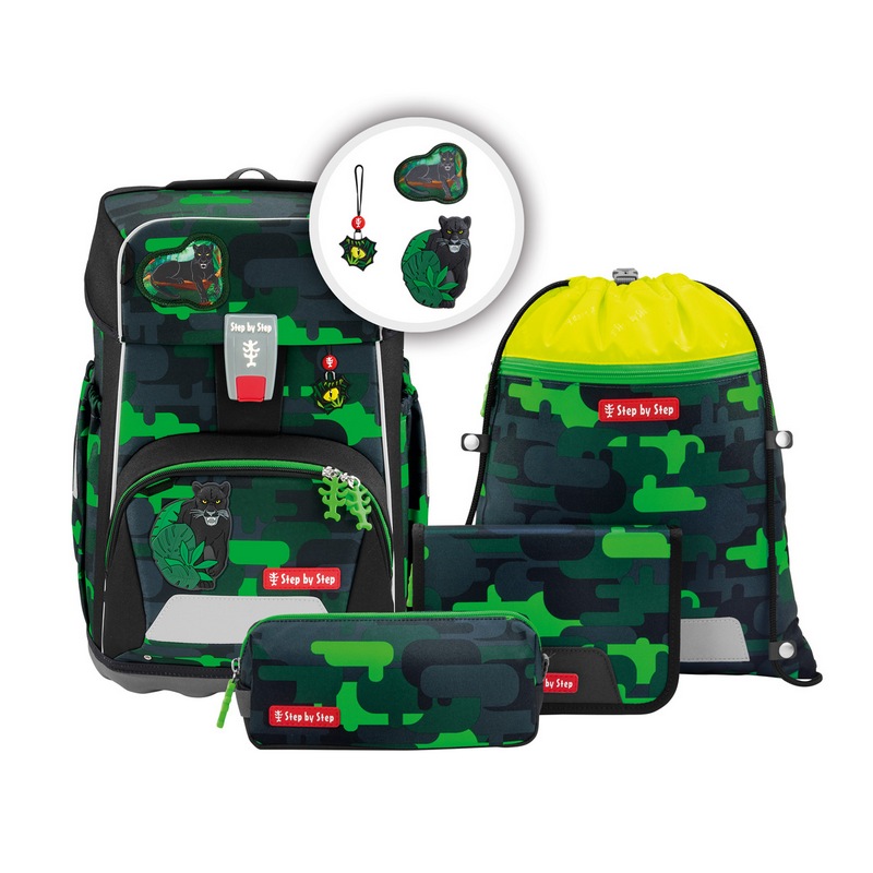 Step by Step Schulranzen Set Giant Black Cat Chiko 5-tlg.