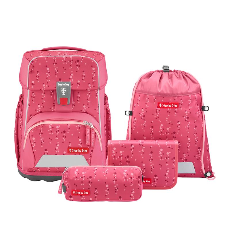 Step by Step Schulranzen-Set Basis Pink Bubbles 4-tlg.