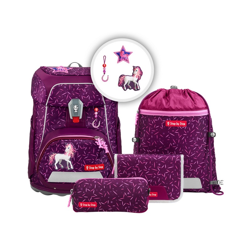 Step by Step Schulranzen-Set FIT Pretty Unicorn Nuala 5-tlg.