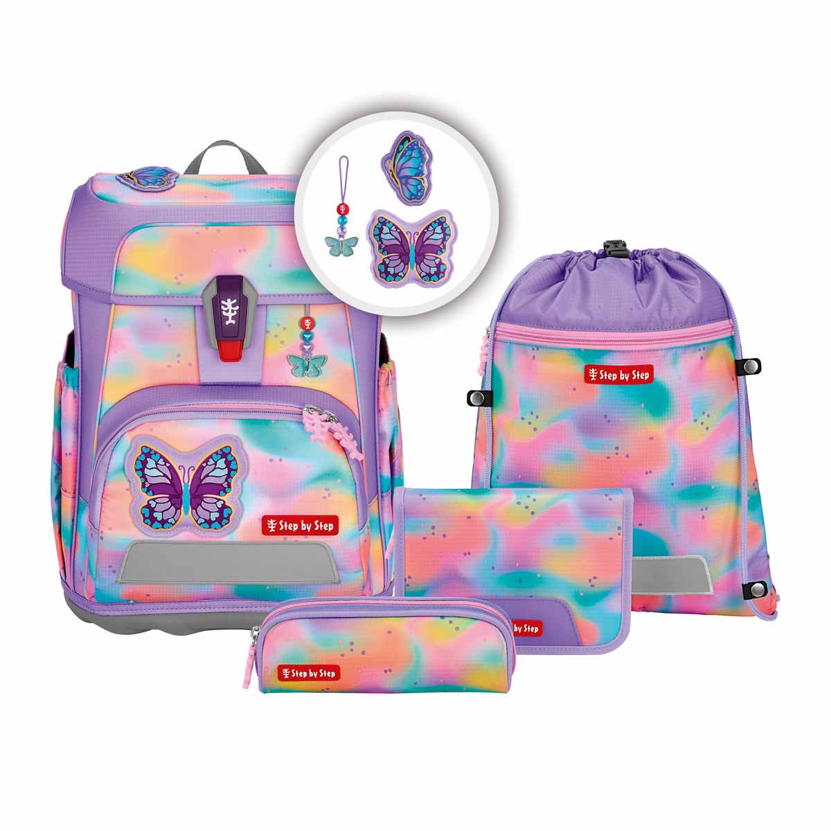 Step by Step Schulranzen-Set Cloud Flash Butterfly Luna 5 teilig - Special Edition