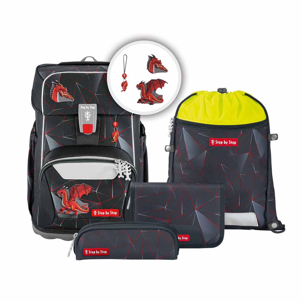 Step by Step Schulranzen Set Giant Dragon Drako 5 teilig