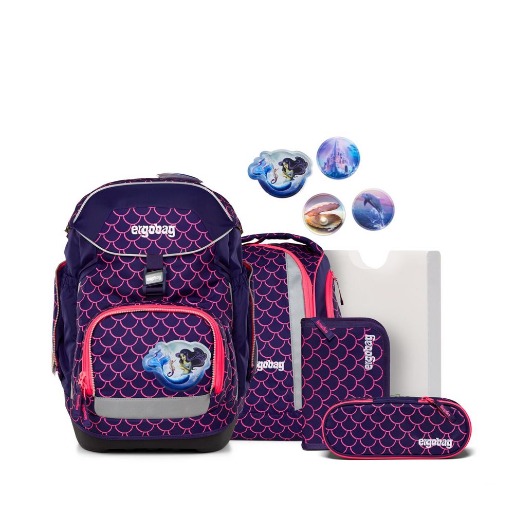 ergobag pack Schulranzen Set PerlentauchBär 6tlg. Colour Flash Edition