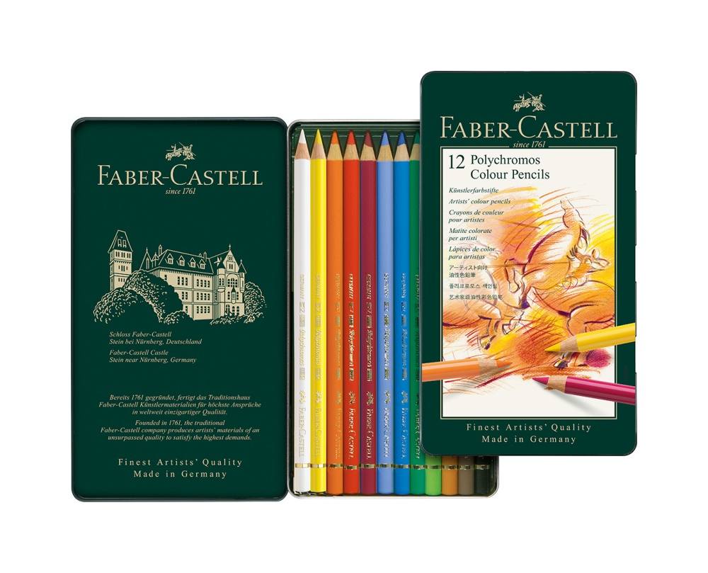 Faber-Castell Farbstifte Polychromos Metallbox 12 Stk.