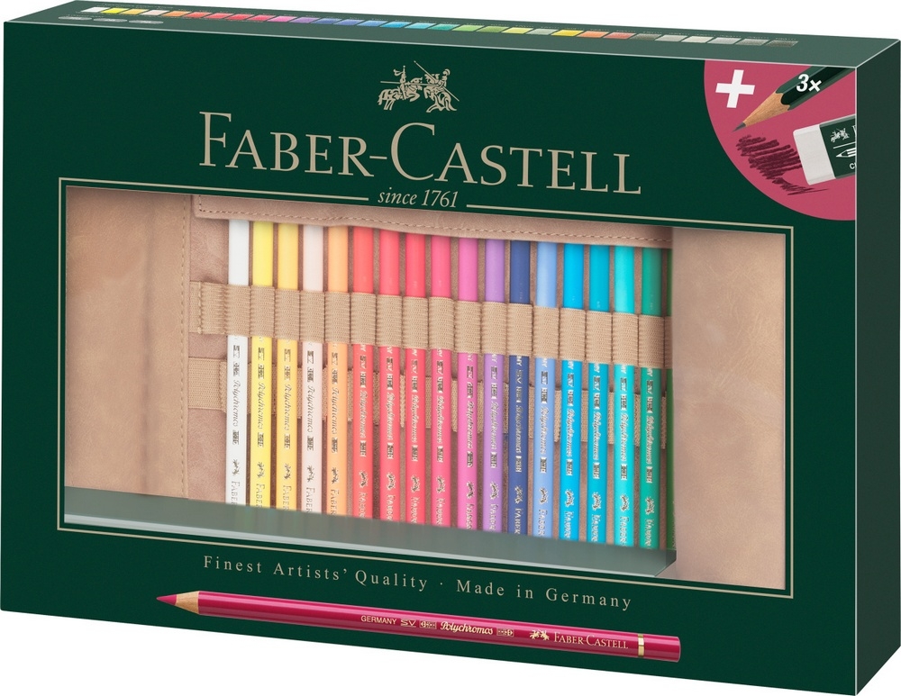 Faber-Castell Farbstifte Polychromos Set in Stifterolle 34tlg