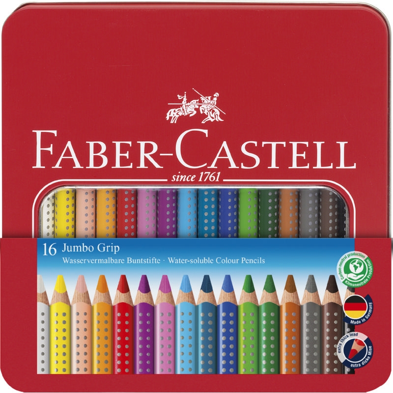 Faber-Castell Buntstifte Jumbo Grip 16er Set im Metalletui