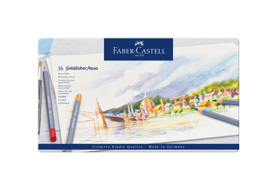 Faber-Castell Aquarellstift Goldfaber Aqua Metallbox 36 Stk.
