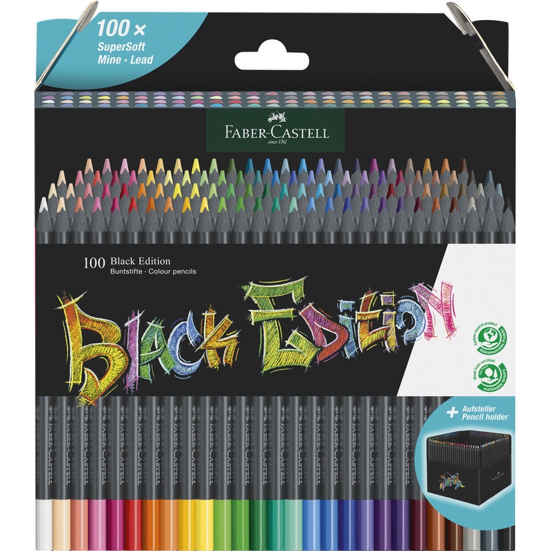 Faber-Castell Buntstifte Black Edition 100er Set im Kartonetui