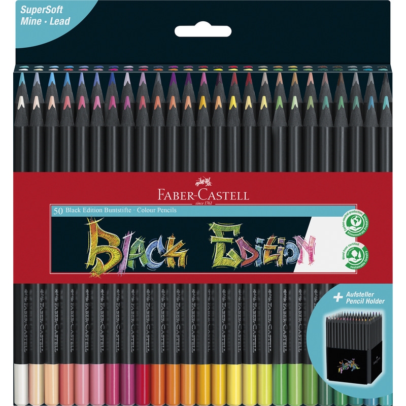 Faber-Castell Buntstifte Black Edition im Kartonetui 50 Stk.