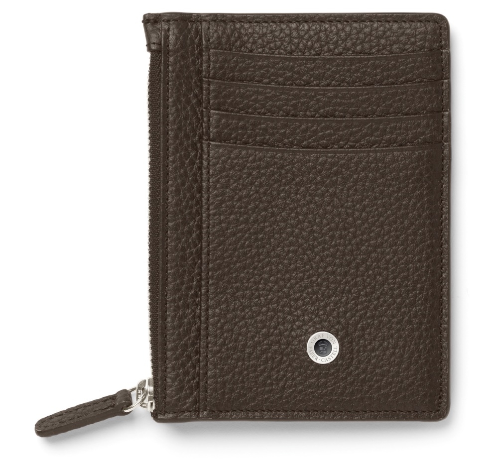 Graf von Faber-Castell Kreditkartenetui Cashmere mit Reißverschluss dunkelbraun