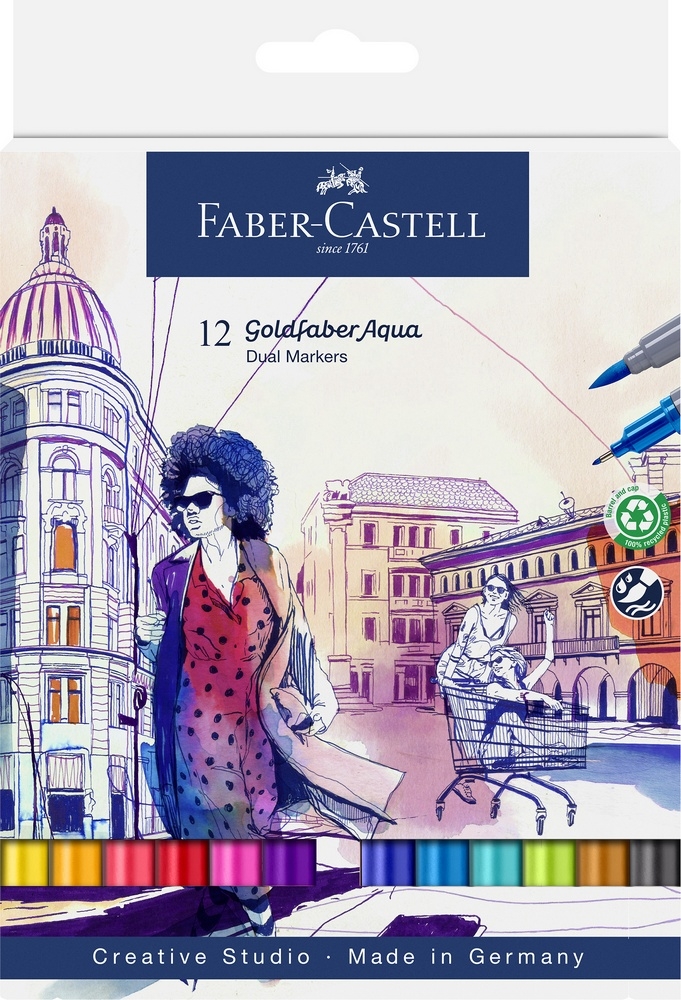 Faber-Castell Dual Marker Goldfaber Aqua Sortiert 12er Etui
