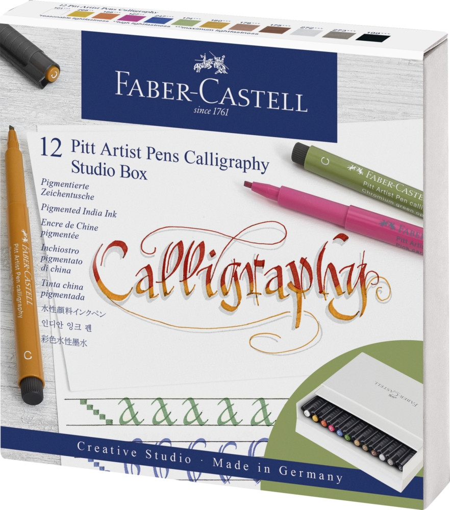 Faber-Castell Tuschestift PITT artist pen Calligraphy 12er Atelierbox
