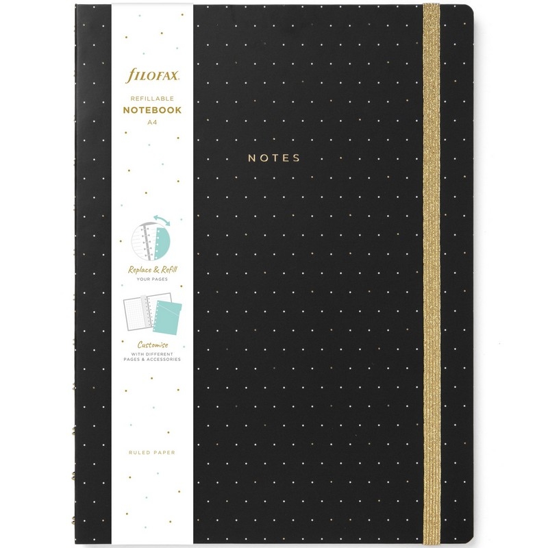 Filofax Notebook A4 Moonlight Schwarz