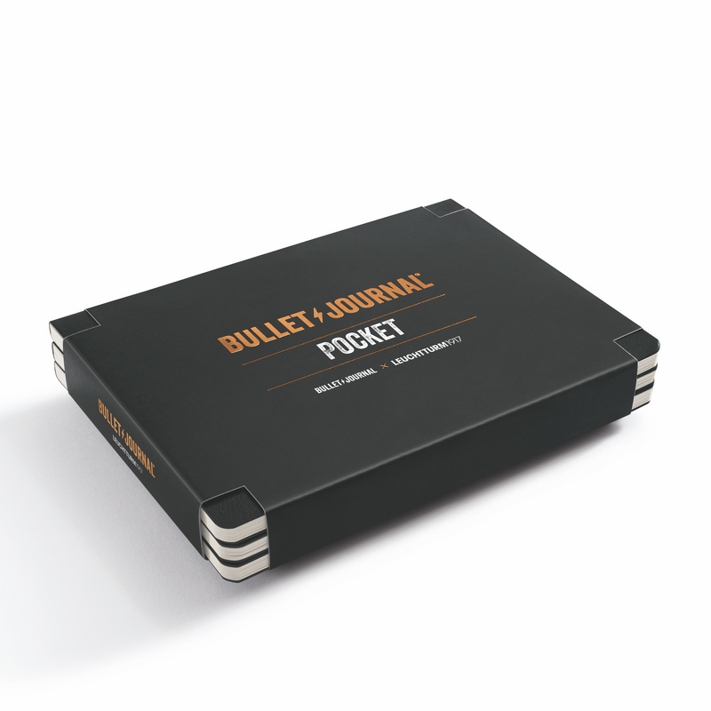 Leuchtturm1917 Bullet Journal Notizbuch Pocket Schwarz 3er Pack