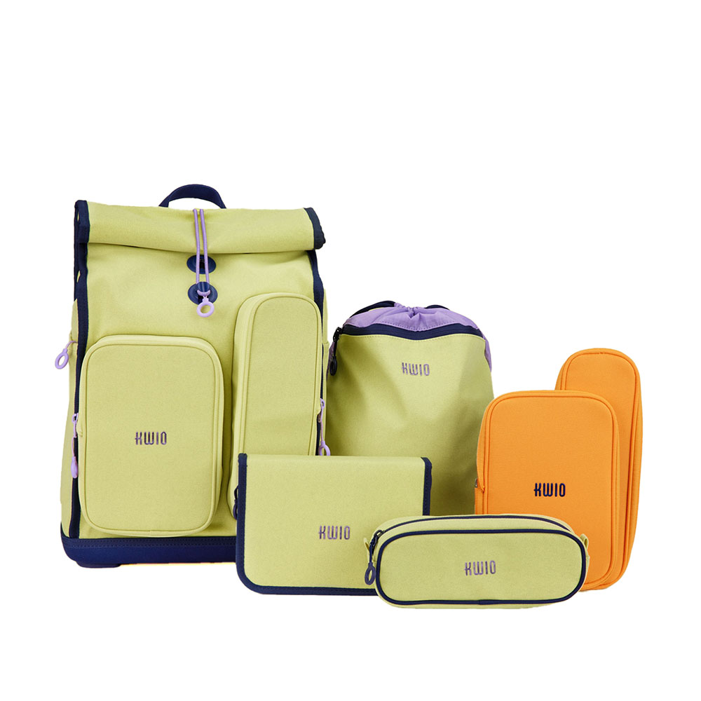 Kwio Schulranzen Set BAGG Lime 5tlg.