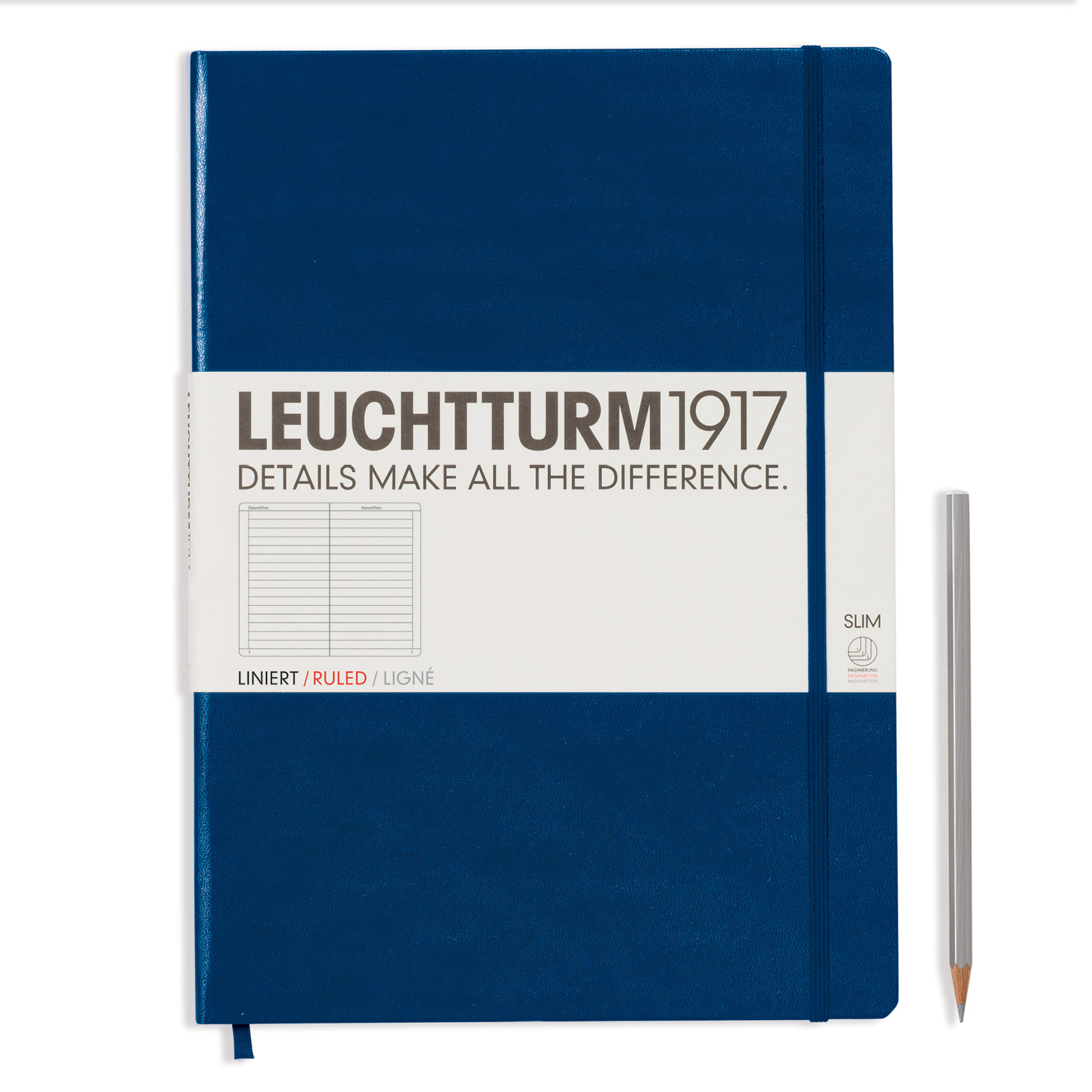 Leuchtturm1917 Notizbuch Master Slim (A4+) Hardcover Marine Liniert