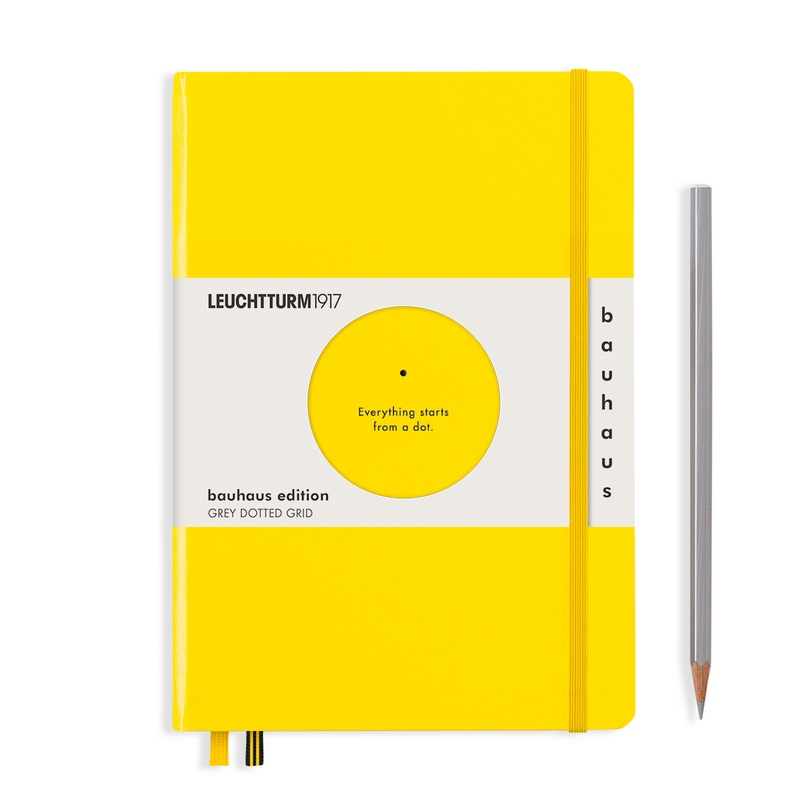 Leuchtturm1917 Notizbuch Medium Hardcover A5 Bauhaus Edition zitrone, punktkariert