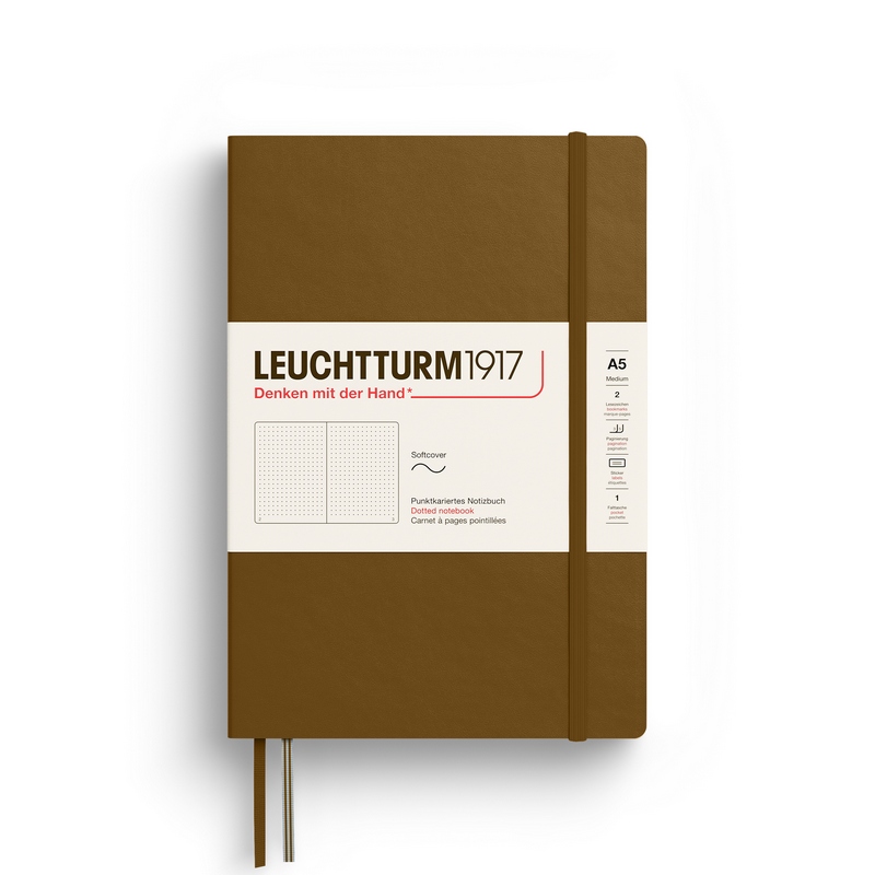 Leuchtturm1917 Notizbuch Medium Softcover A5 Spice Brown punktkariert