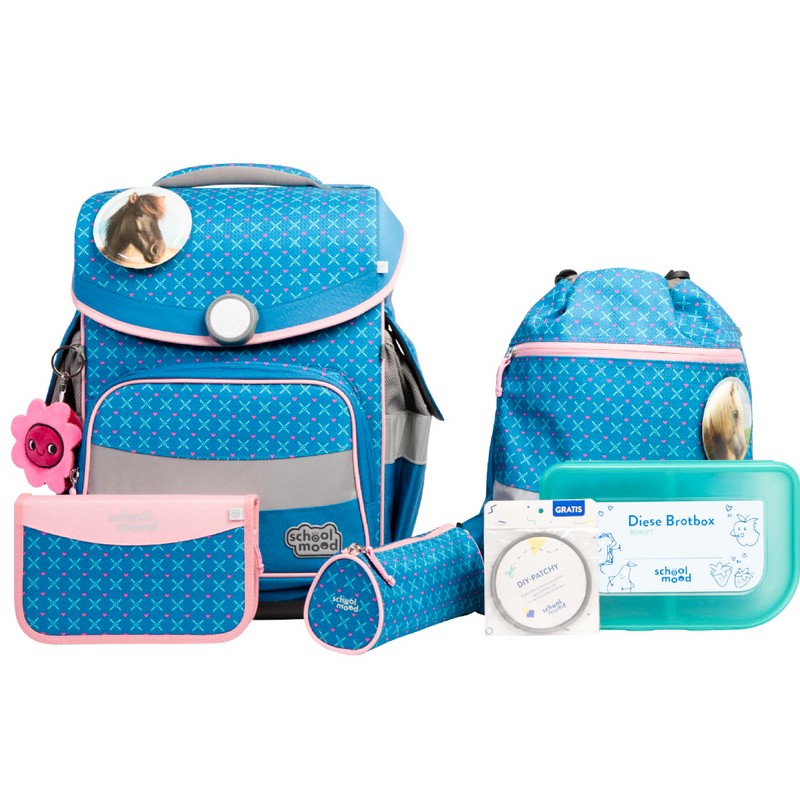 school mood Schulranzenset Timeless Pro Mila - Pferd 7 tlg.