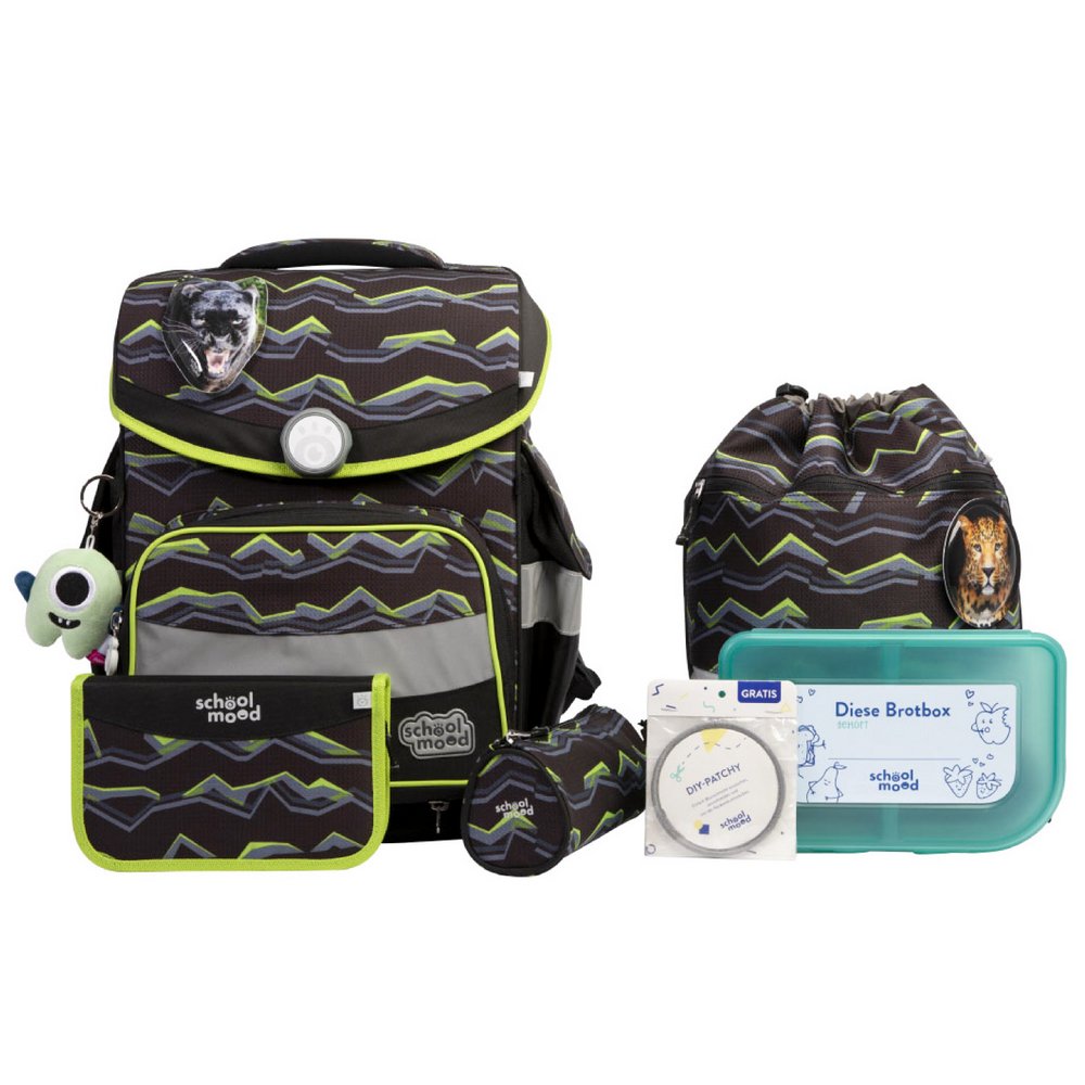 school mood Schulranzenset Timeless Pro Finn - Raubkatze 7 tlg.