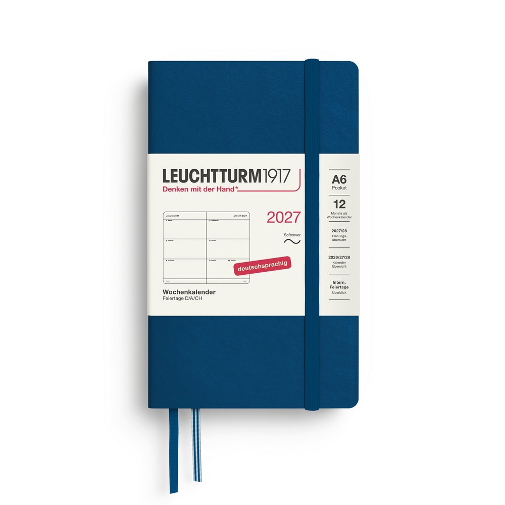 Leuchtturm1917 Wochenkalender 1 Woche auf 2 Seiten 2027 Pocket A6 Softcover Indigo