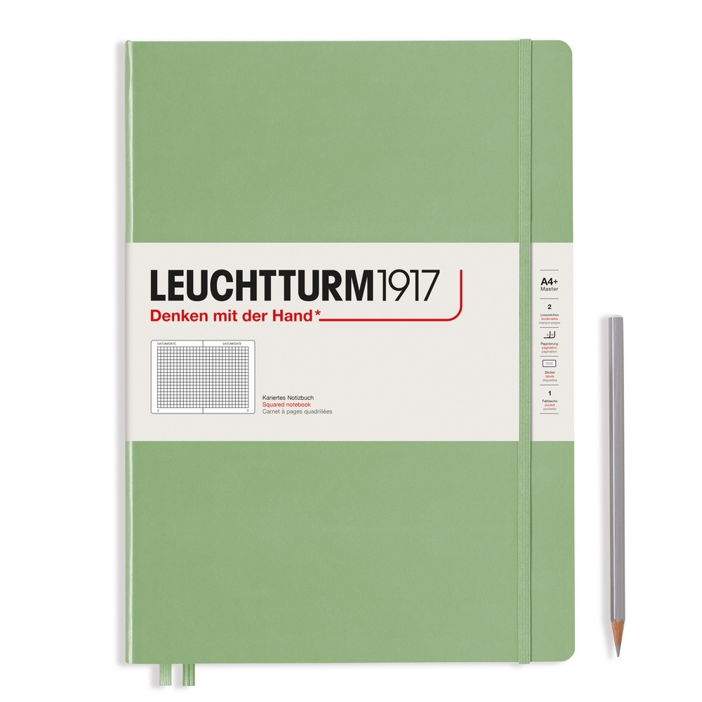 Leuchtturm1917 Notizbuch Master Slim (A4+) Hardcover Salbei Kariert