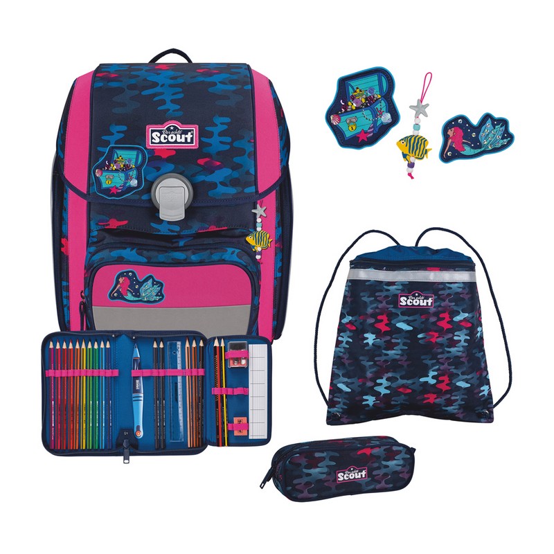 Scout Schulranzen Set Genius DIN Magic Sea 4-tlg.