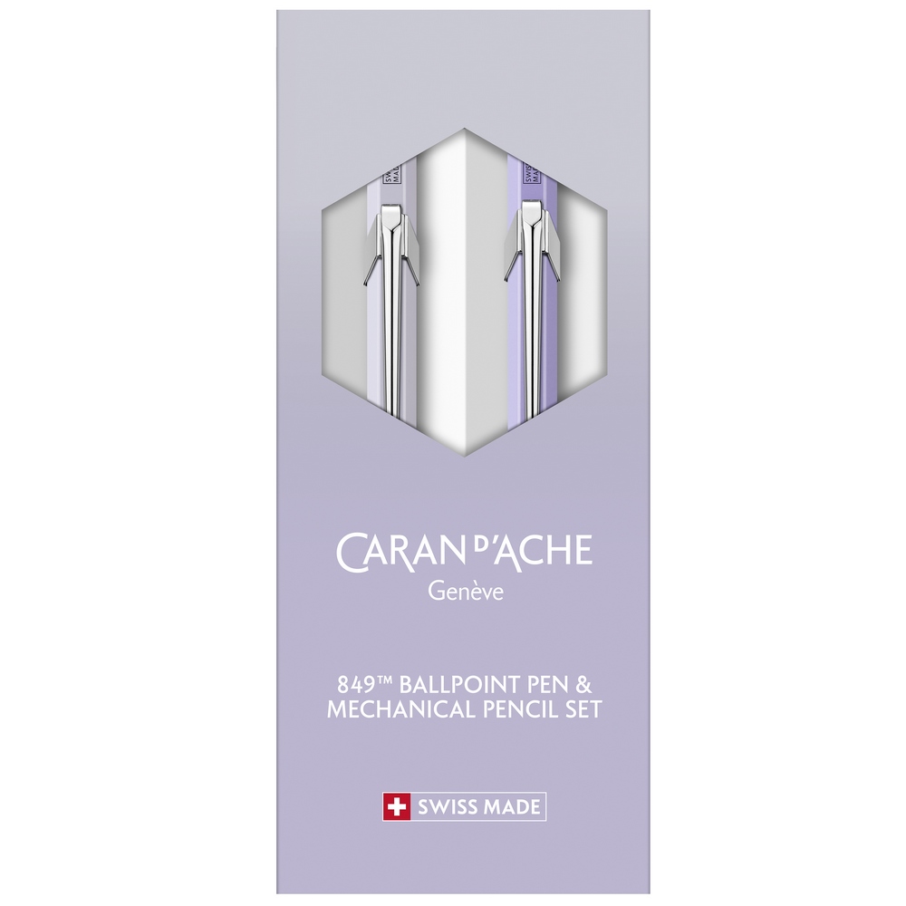 Caran d'Ache Kugelschreiber & Druckbleistift Set 849 Blooming Lavender