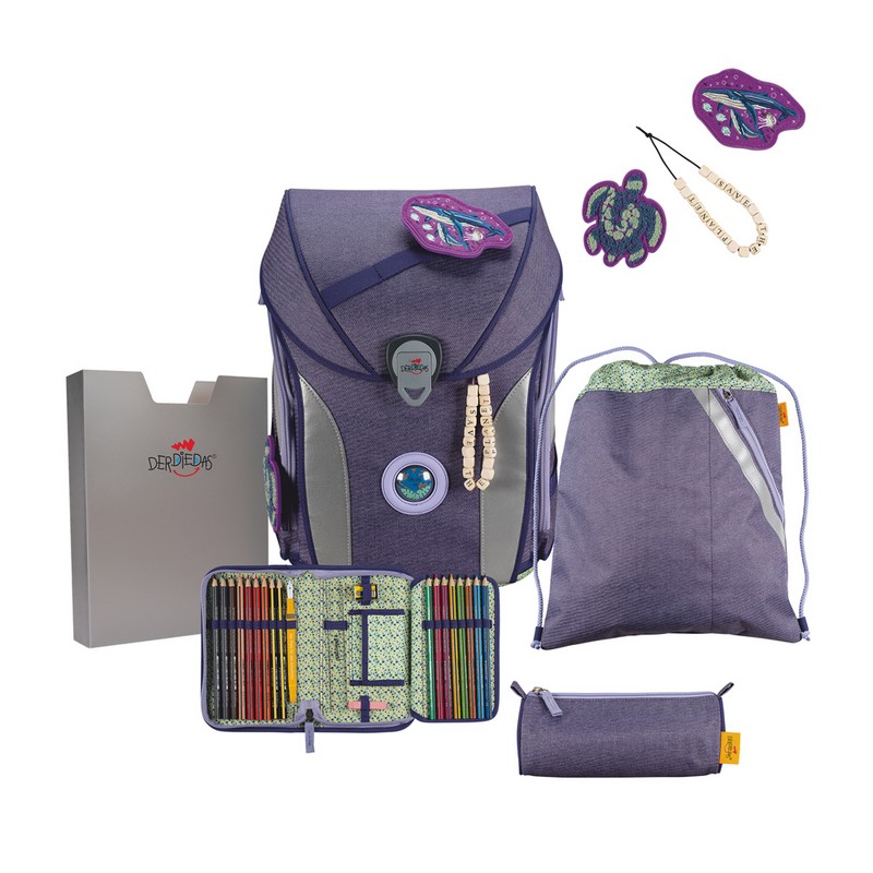 DerDieDas Schulranzen Set ErgoFlex Max Exklusiv Eco My Planet 5-tlg.