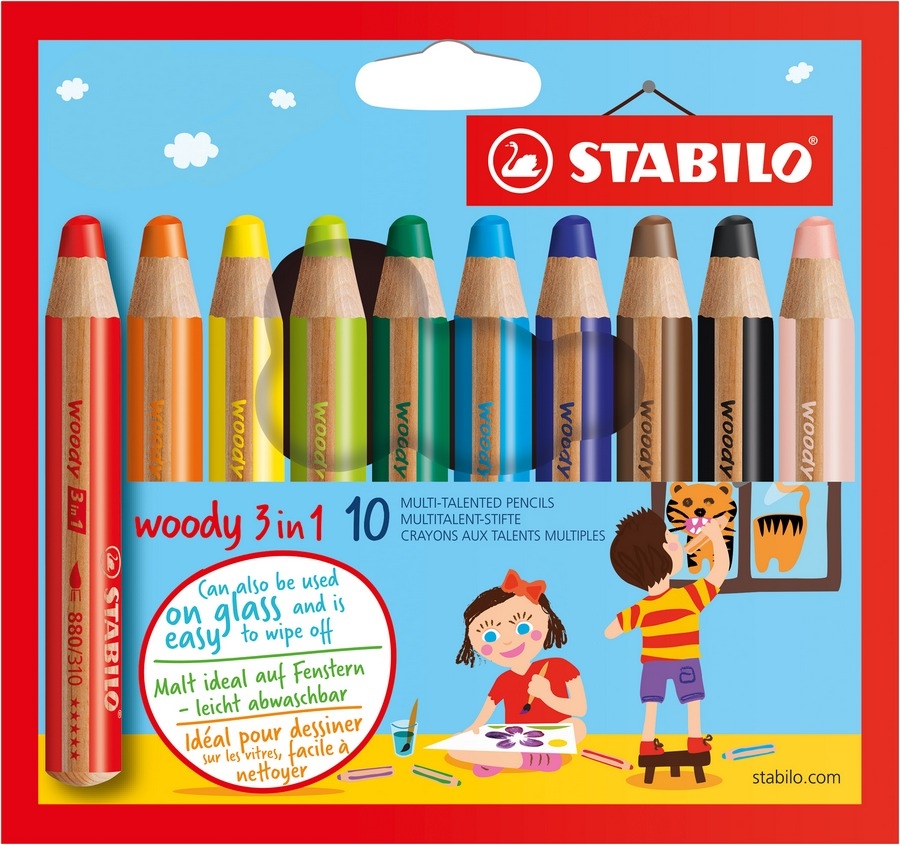 STABILO Aquarellfarbstift WOODY 10er Etui