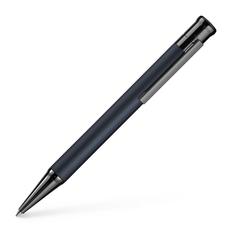 Otto Hutt Kugelschreiber Design 04 matt blau ruthenium