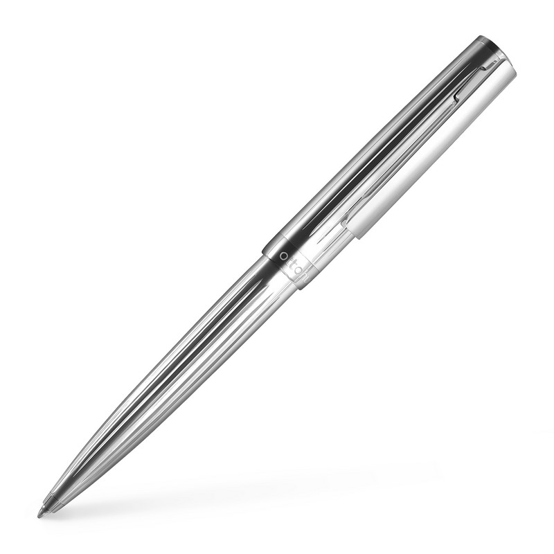 Otto Hutt Kugelschreiber Design 07 Fadenguilloche Silber