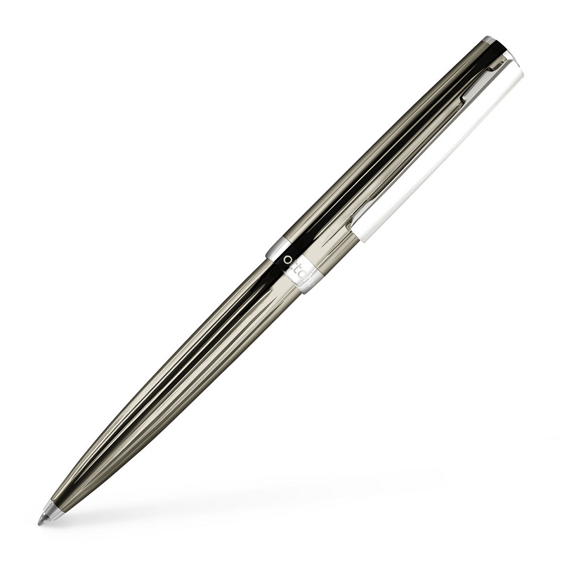 Otto Hutt Kugelschreiber Design 07 Fadenguilloche Transparent Schwarz
