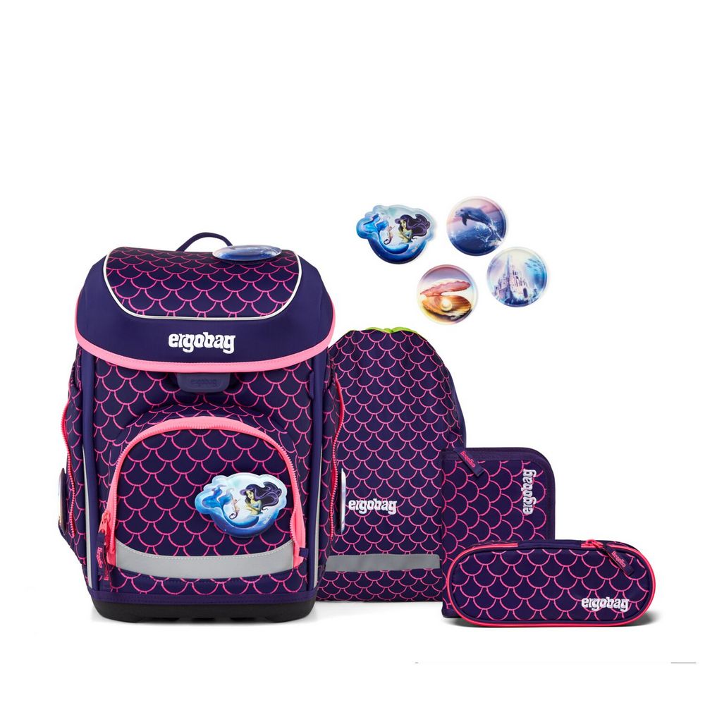 ergobag cubo Schulranzen Set PerlentauchBär 5tlg. Colour Flash Edition