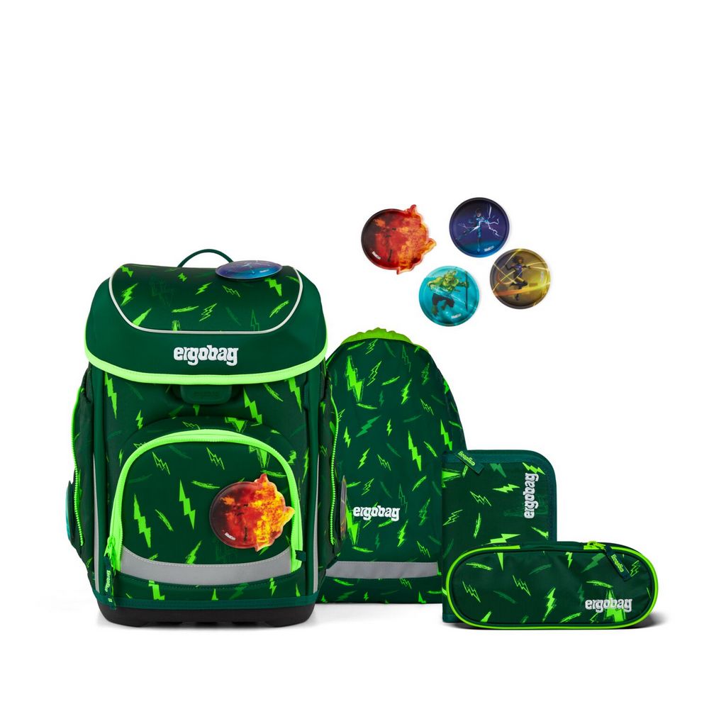 ergobag cubo Schulranzen Set Bärtastisch 5tlg. Colour Flash Edition