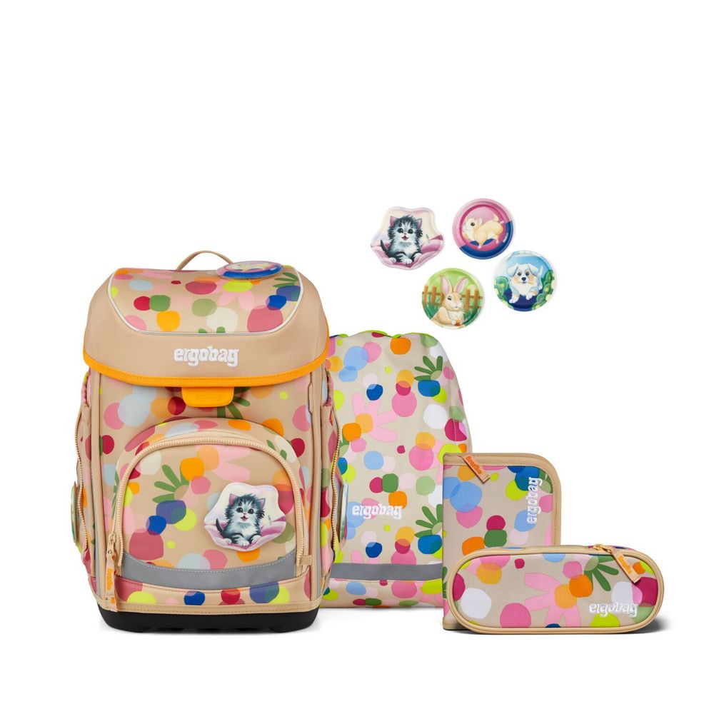 ergobag cubo Schulranzen Set Flower PowBär 5tlg.
