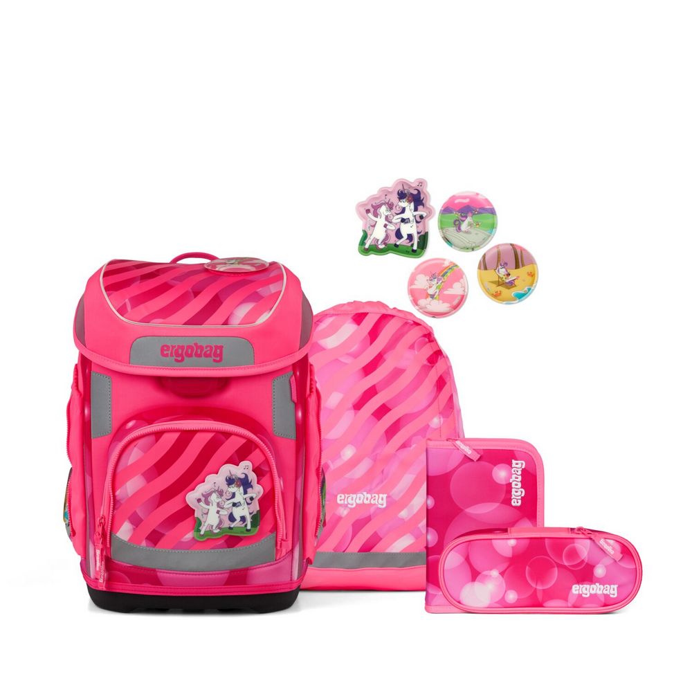 ergobag cubo Schulranzen Set KuntBärbuntes Einhorn 5tlg. Neo Edition