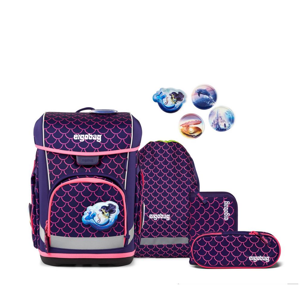 ergobag cubo light Schulranzen Set PerlentauchBär 5tlg. Colour Flash Edition