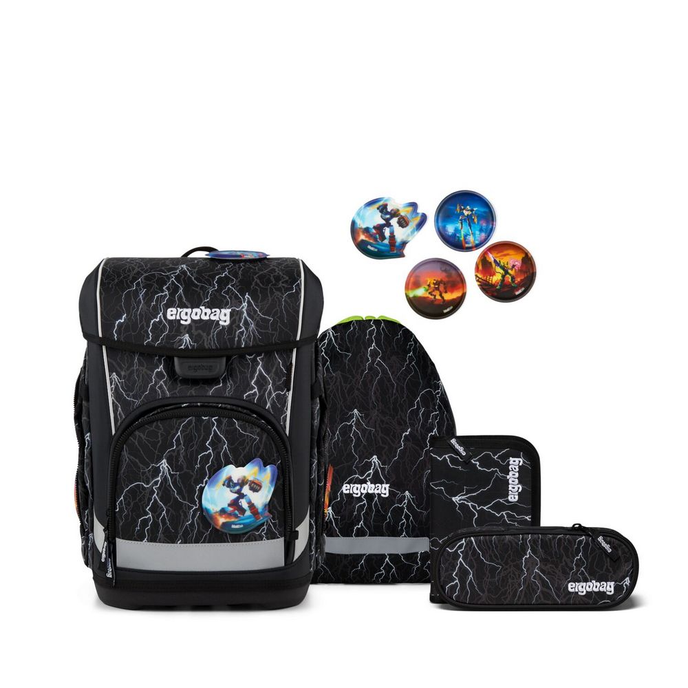ergobag cubo light Schulranzen Super ReflektBär 5tlg. - Reflex Edition
