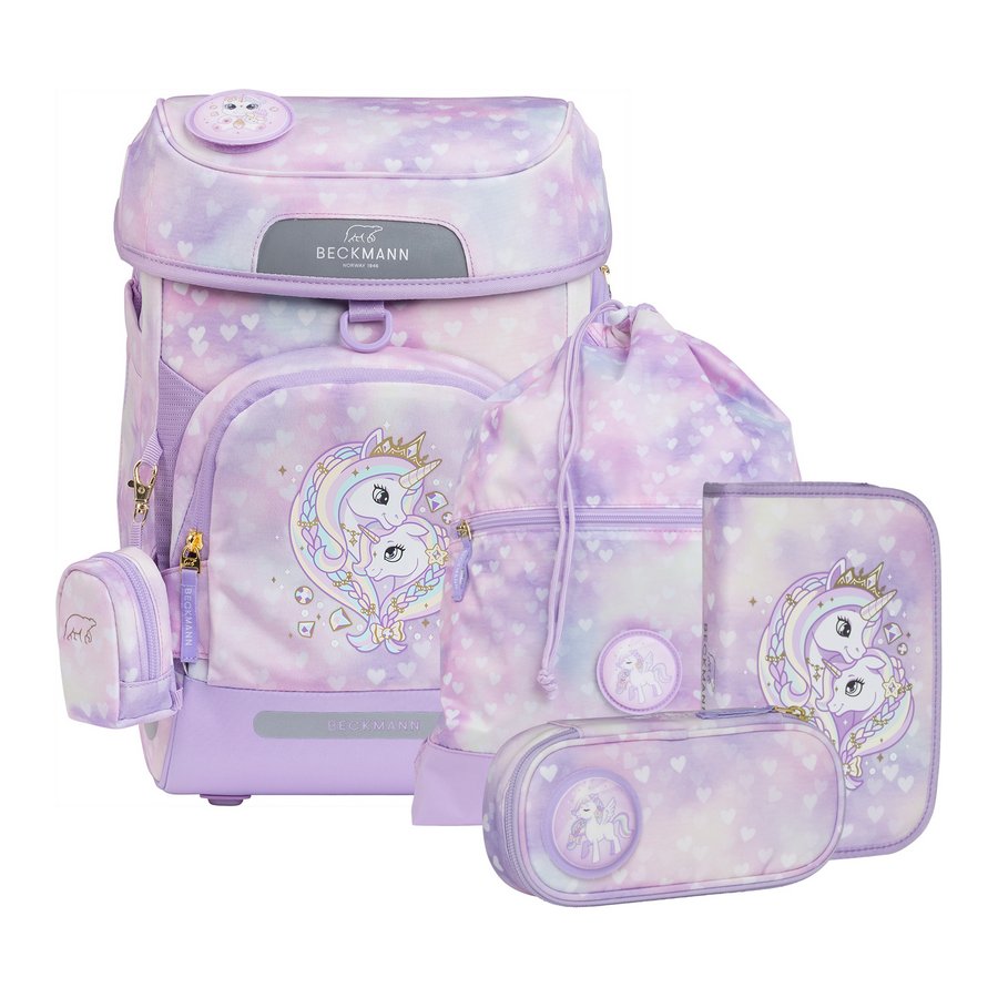 Beckmann Schulranzen-Set Plus Air Unicorn Princess Purple 6tlg.