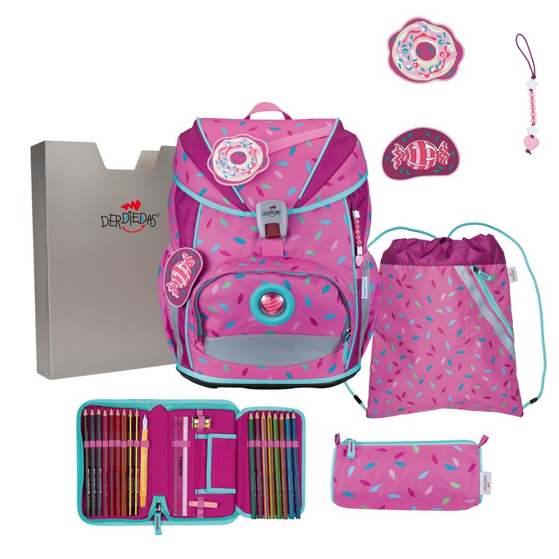 DerDieDas Schulranzen Set ErgoFlex Light Sweet Sprinkle 5-tlg.
