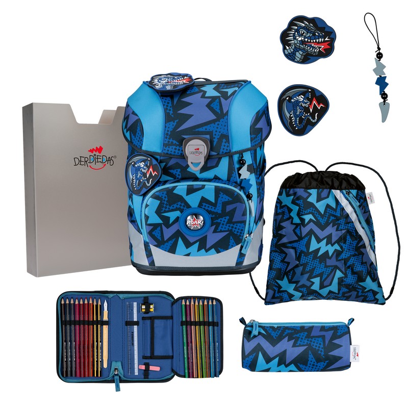 DerDieDas Schulranzen Set ErgoFlex Tiny Dark Dragon 5-tlg.
