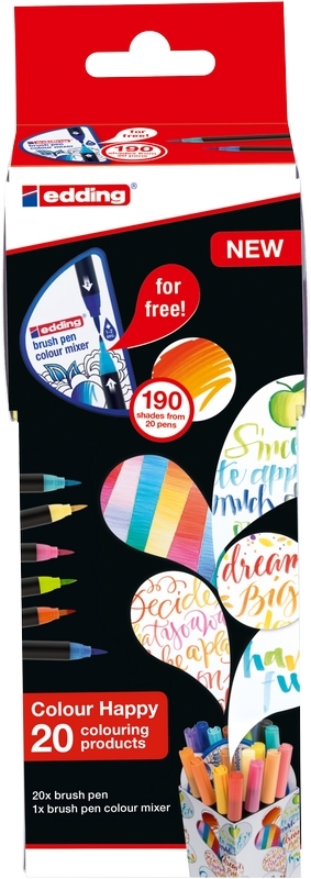 Edding Fasermaler mit Pinselspitze 1340 Colour Happy Box