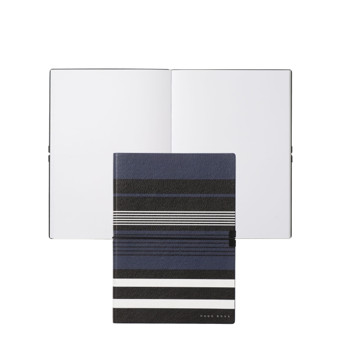 Hugo Boss Notizbuch Storyline Stripes blue A5 blanko